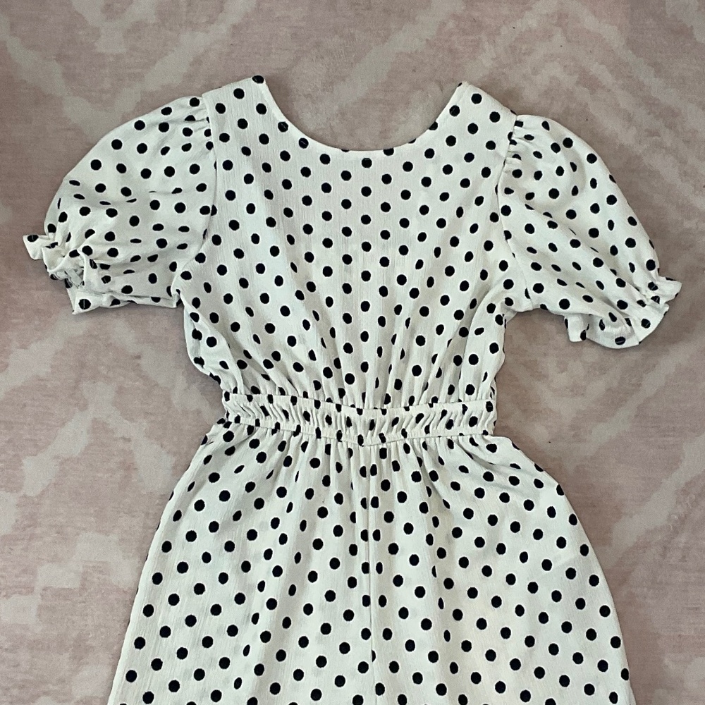 Zara Girls Polka Dot Jumpsuit Wide Leg with V back Detail Size 9 Years - Picture 4 of 9